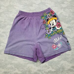 Vintage Mickey Unlimited Shorts Womens Small Purple Minnie Aloha Pull On